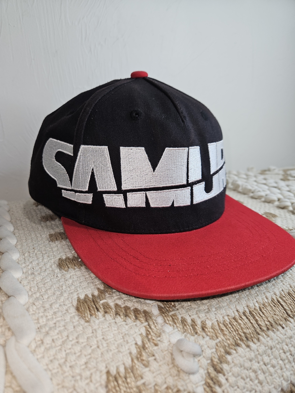 JINX Samurai Baseball Cap Flat Bill Snap Back Red Black Hat CyberPunk 2077